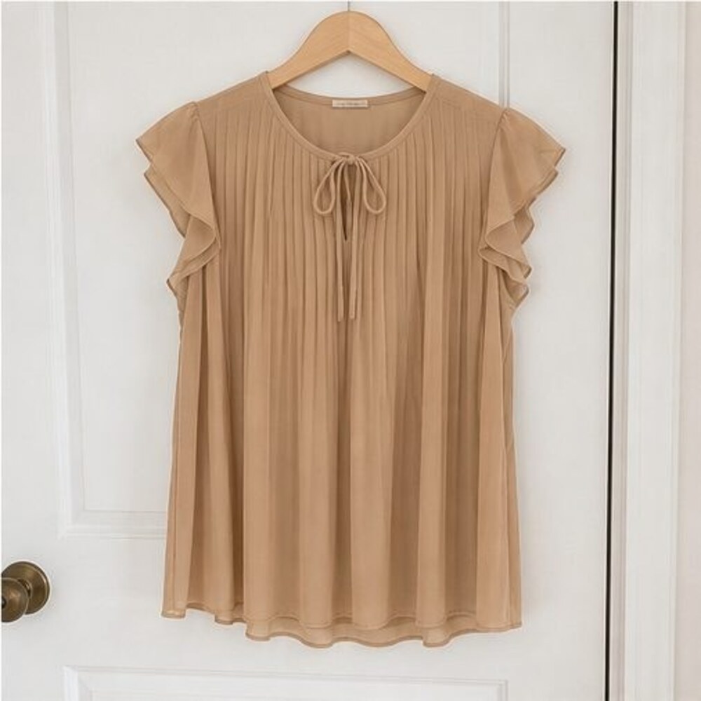 Camel Puff Sleeve Top